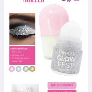 GLITTER ROLLER PINK21 X 12 UNIDADES