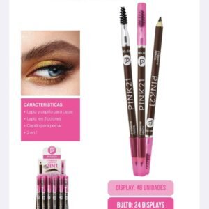 LAPIZ DE CEJAS CON CEPILLO PINK21 X 48 UNIDADES