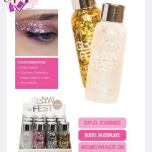 GLITTER PINK21 MULTICOLOR X 12 UNIDADES