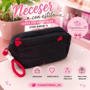 NECESER PORTACOSMETICOS CORAZONES
