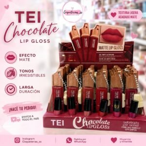 Lip Gloss matte chocolate TEI x pack de 3 unidades