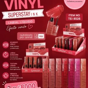 Labial liquido efecto vinilo TEI pack X 3 unidades
