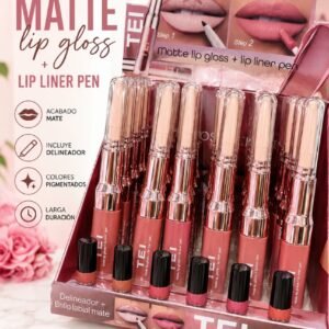 Lip gloss matte +Delineador de labios TEI pack X 3 unidades