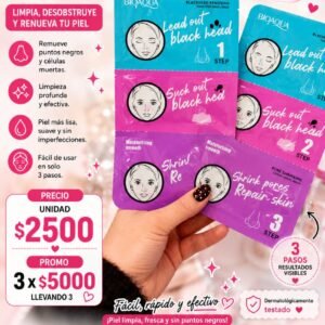 Mascarilla 3 pasos  pack X 3 unidades