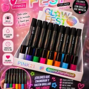 Delineador liquido colores GLOW FEST PINK21 X 3 unidades