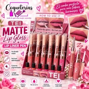 Lip gloss matte + Lip liner pen TEI